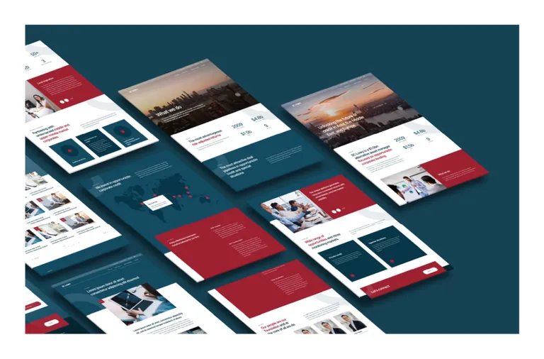 Branding and Design Mockups of the website development for a financial company