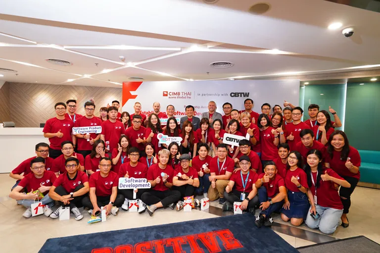 CIMB Thai Bank team members at their fintech offshore development center in Hanoi, Vietnam
