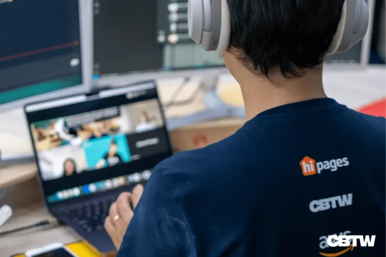 Engineer in Vietnam joining a video call, representing real-time collaboration in an offshore development center